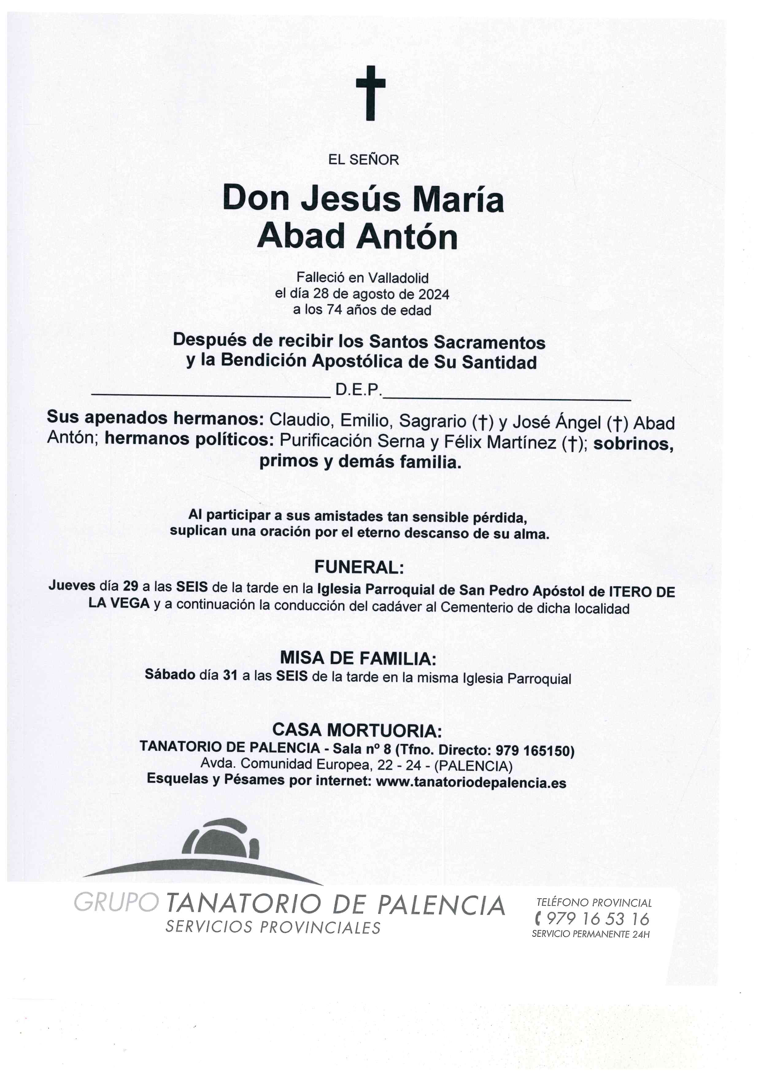 EL SEÑOR DON JESÚS MARÍA ABAD ANTÓN